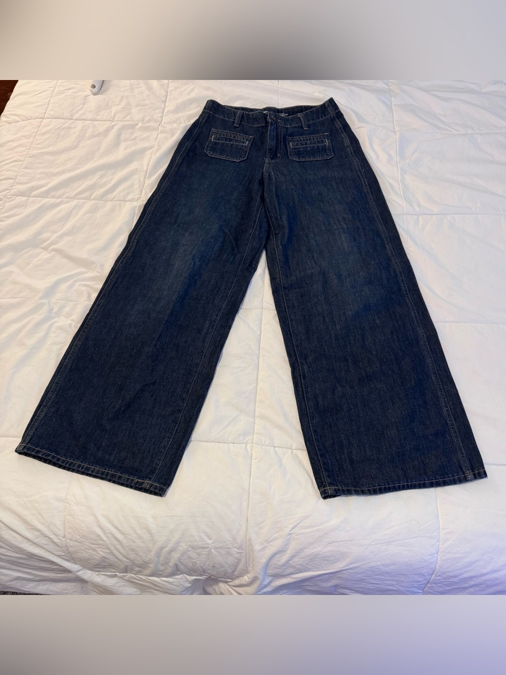Old Navy Women’s Dark Blue Relaxed Wide-Leg Jeans